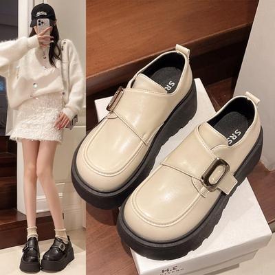 Mode TOPHQWS Mode Damen Plateau Loafers Luxusmarke Hochwertige Lederschuhe 2025 Trend Lässig Slipper Damen Ballerinas