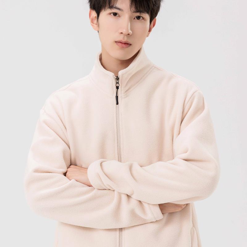 Fleece Jacket Boys Autumn and Winter Cotton-padded Clothes Trendy Handsome Top Winter Baseball Clothes Lamb Wool Men's Jacket