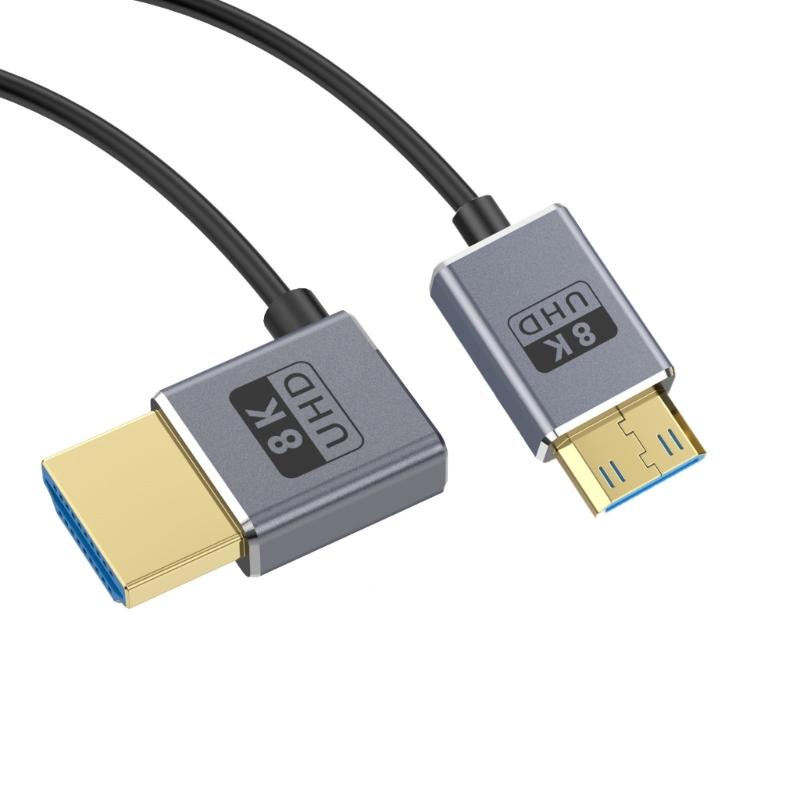 30/60/120cm Thin HDTV 2.1 Video Cable Cord 8K@60Hz Small to HDTV Coaxial Wire Wide Compatibility