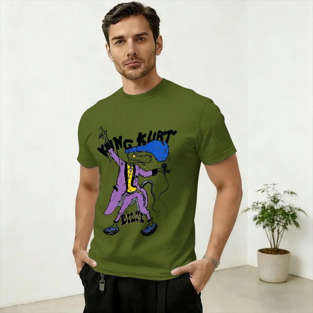 King Kurt Psychobilly T-shirt Unisex Vintage Manica Corta Girocollo 100% Cotone Abbigliamento Taglie Forti