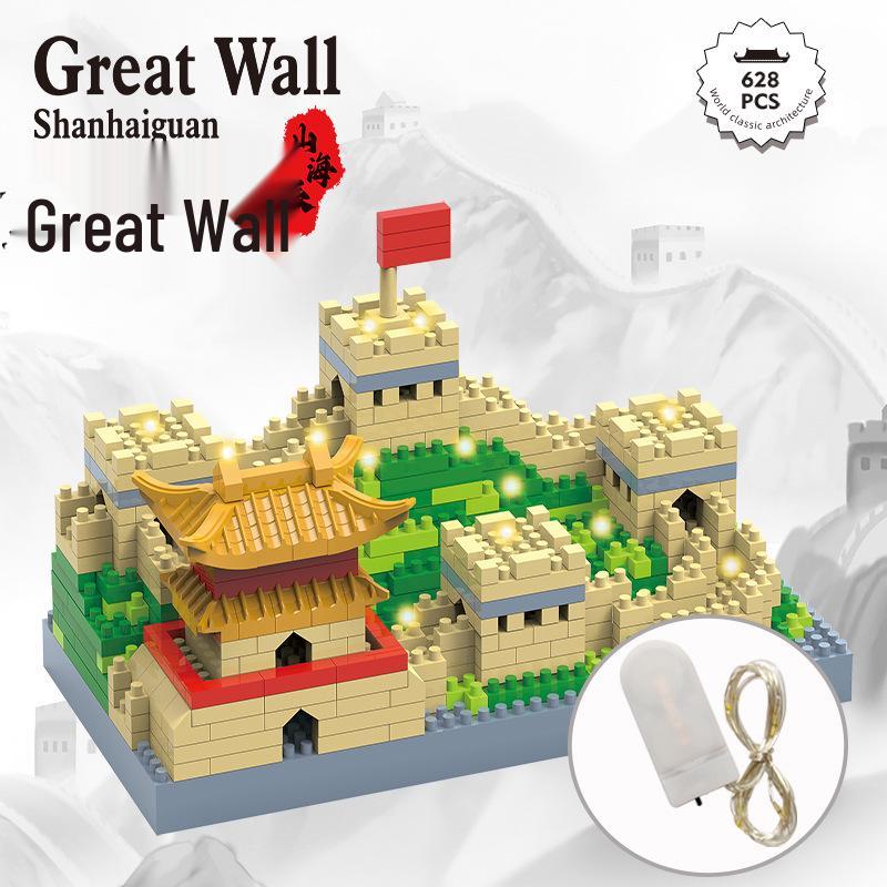 Lego-Compatible Micro-Particles: Yellow Crane Tower Suzhou Garden Chinese-Style Building Blocks