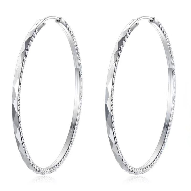BELLA BOX High-end Car Floral Large Ear Rings, Women's S925 Sterling Silver Needle Plated, Simple And Versatile, Elegant Earrings With A Cold Style