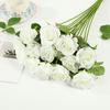 Artificial Rose Flower Realistic Long Stem Faux Silk Rose Bouquet for Valentine's Day Home Wedding Party Centerpiece Flower Arrangement
