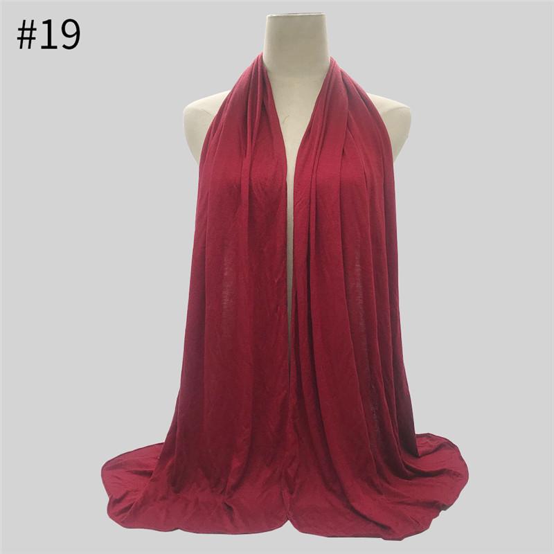 170X60Cm Modal Cotton Jersey Hijab Scarf Ramadan Long Muslim Shawl Plain Soft Turban Wraps For Women Africa Headband