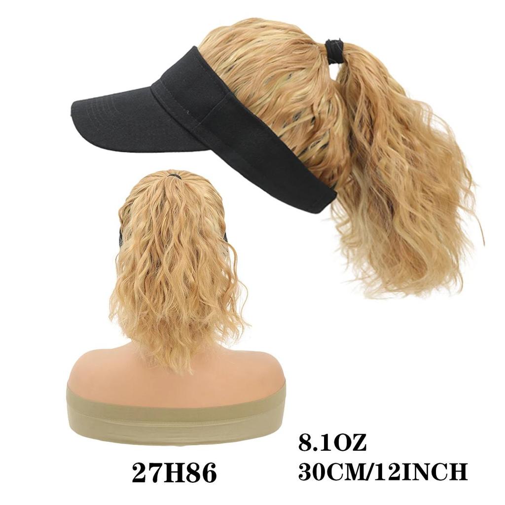 Verstellbare Baseballmütze für Damen, Perücke mit lockigem Pferdeschwanz, sportlich-stylische Synthetikkappe für alle Haarverlängerungen