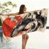 Japanese Ukiyo-e Whale Beach Towel Large Beach Towel Super Absorbent Suitable for Beach Pool Camping Summer Gift for Friends