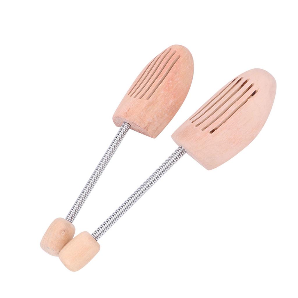 2Pcs Wood Anti Deformation Anti Wrinkle Women Men Shoe Tree   with Spring Column(35 36)
