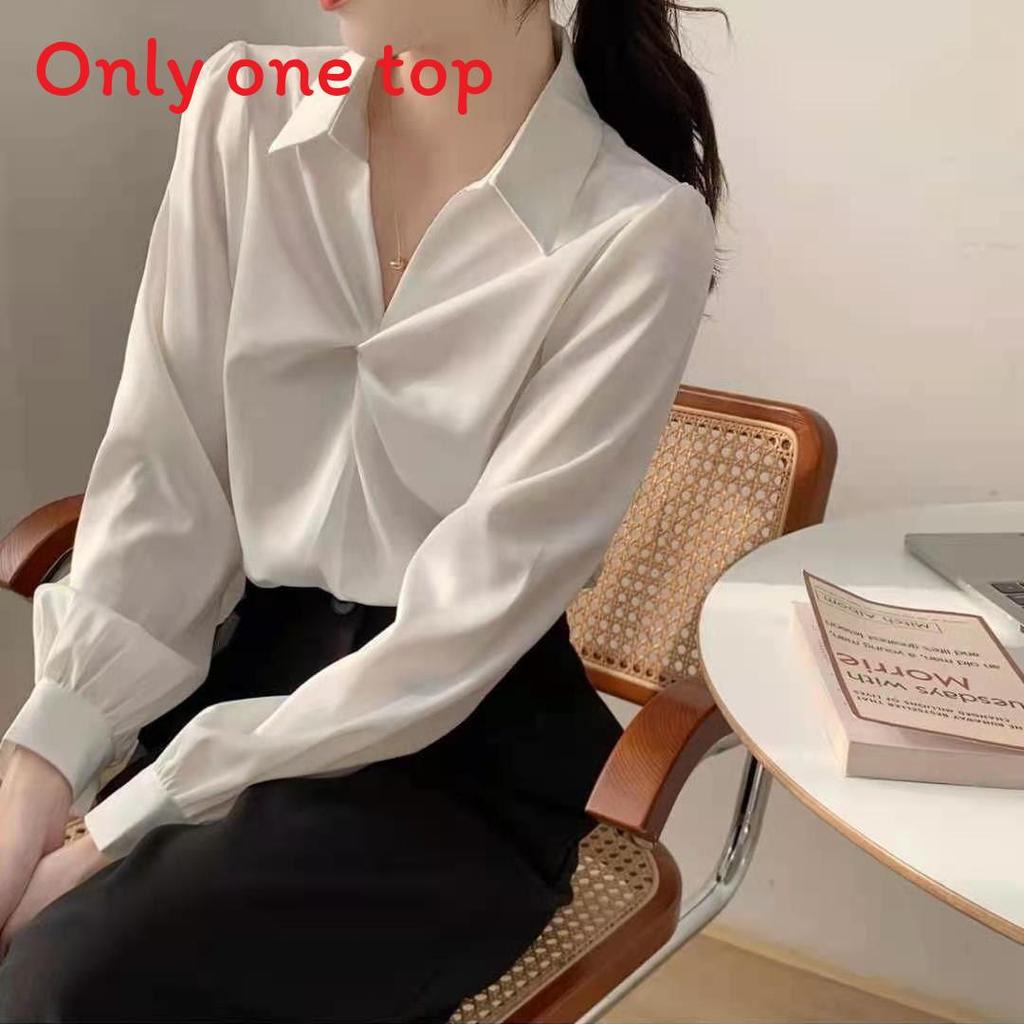 Spring White Satin Tiefront Shirt For Women With 3d Pattern And Vintage Style