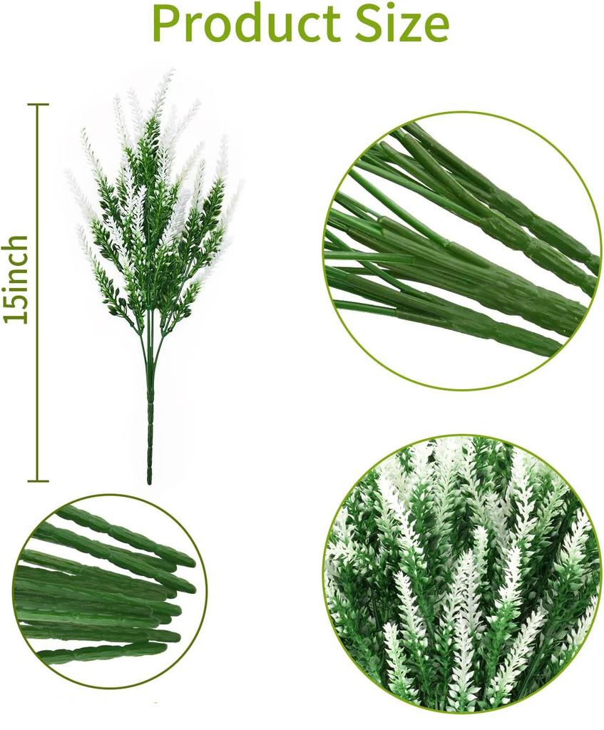 Artificial Green Plant Fake Flower Lavender Simulated Green Plant Home Decoration Plant Outdoor Pastoral Style Bundle