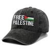 Free Palestine Embroidered Baseball Cap, Vintage Washed Dad Hat, Adjustable Political Sun Hat for Men Women