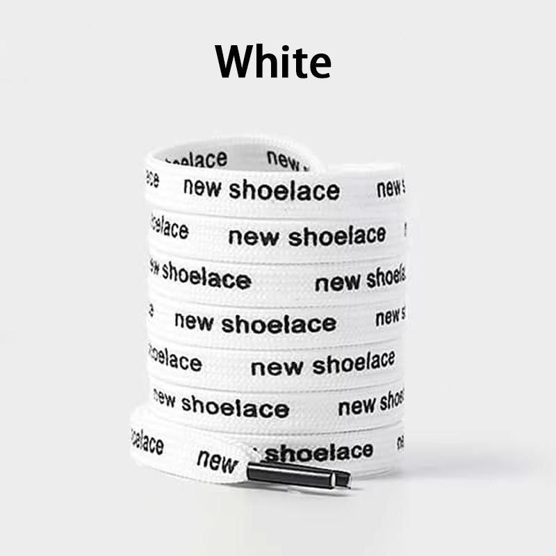 Dual-Color Letter Print Shoelaces Fashion Decorative Flat Shoe Strings Trendy Custom Upgrade Laces for Vintage Athletic Footwear