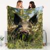 Die ultimative Schweineporträt-Decke Überwurf Sofa Fleece-Decke Gemütliche Deko Neuheit Tierhof Lustiges Geschenk für Freunde Zuhause