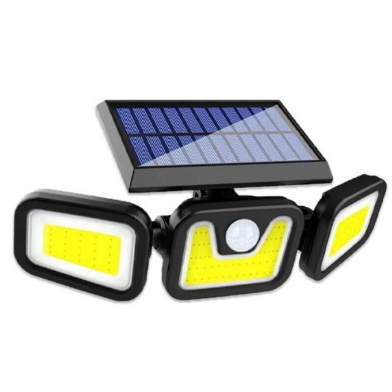 LED Solarleuchte Außen Bewegungssensor Menschliche Körpererkennung Verstellbarer Kopf IP65 Wasserdicht Solar Drei Köpfe Wandleuchte Garten