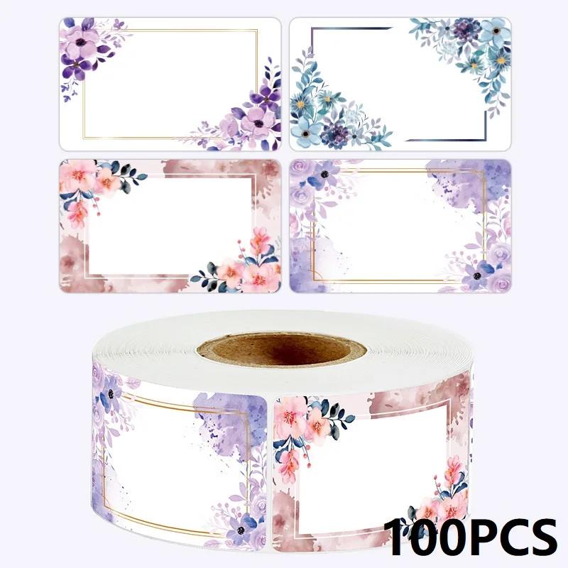 50/100/250PCS Flowers Name Lables Sunflowers Packaging Sticker Roll Date Stickers Refrigerator Freezer Food Storage Small