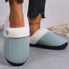 Fashion Winter Plush House Cotton Slippers Women Anti Slip Flat Heel Cotton Slides Woman Fashion Mix Color Plush Slippers Female