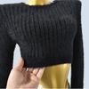 High Quality Thick Round Neck Ultra Short Long Sleeves Slim Fit Midriff-Baring Imitation Mink Knitting Bottoming Shirt Fall and Winter Women Pullover