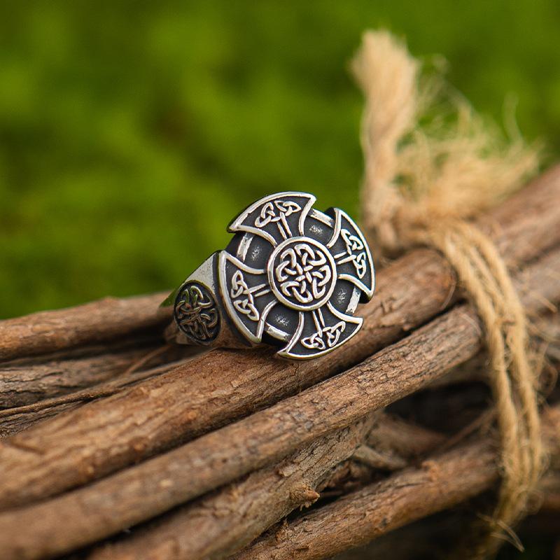 Мужское серебряное открывающееся кольцо с кельтским узлом Yin Taifei Adjustable Open Ring