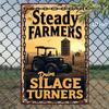Vintage Farmhouse Metal Wall Decor  Rustic Tractor  Silo Scene with Chains Farm Motif HeavyDuty Iron Construction Coun