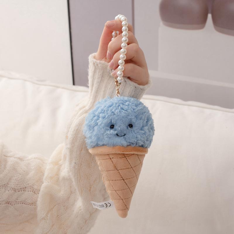 Cartoon Creative Dopamine Cone Ice Cream Plush Doll Pendant Doll Bag Hanging Ice Cream Keychain