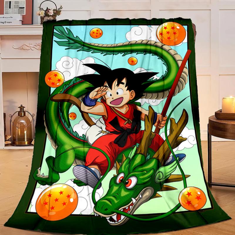1PC Goku Anime Flannel Blanket Gift, Suitable for Both Men And Women, Soft Ideal for Beds And Sofa, Birthday Or Christmas Gift