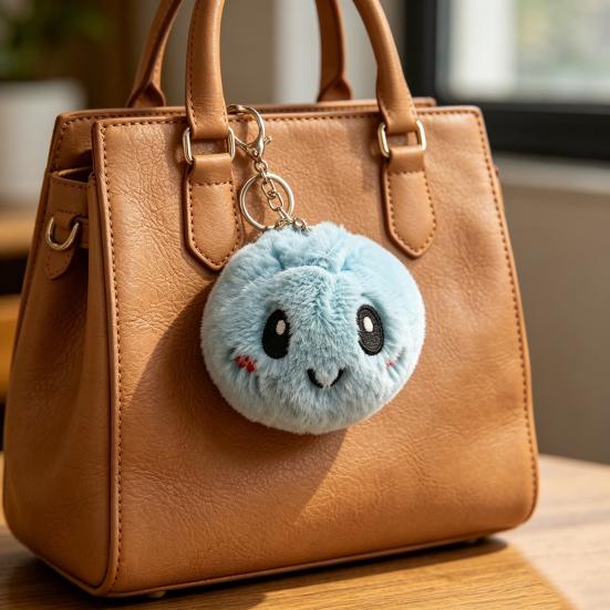 Cartoon gedämpftes Brötchen Plüschtier gefüllte lächelnde Dumpling Puppe Tasche Rucksack Geldbörse Anhänger Schlüsselanhänger Hängende Dekoration
