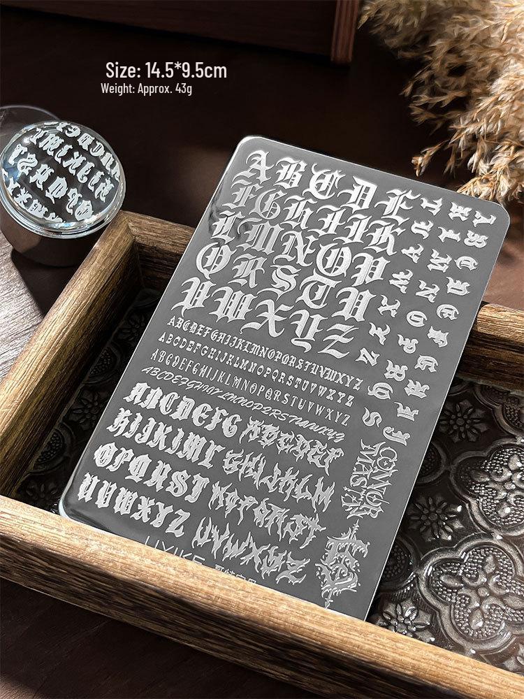 Nail Art Stamping Plates - Star, Polka Dot, Lines, Grid Lace Textures