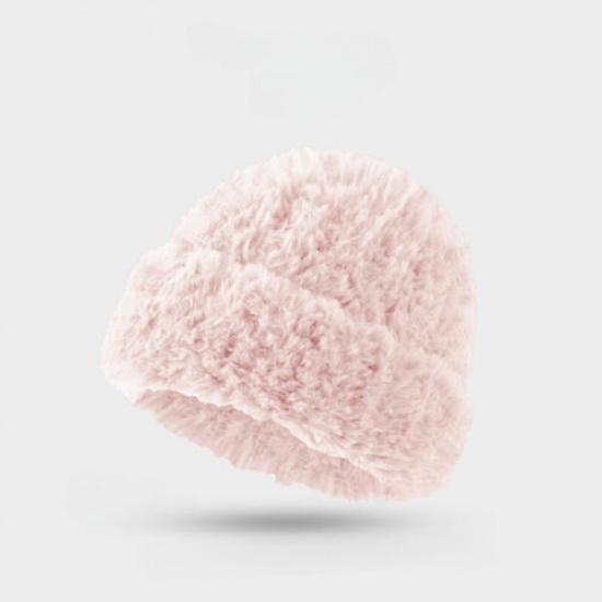 Women Warm Knitted Fluffy Beanie Hat Cap Plush Thermal Ski Fuzzy Winter Soft Hat