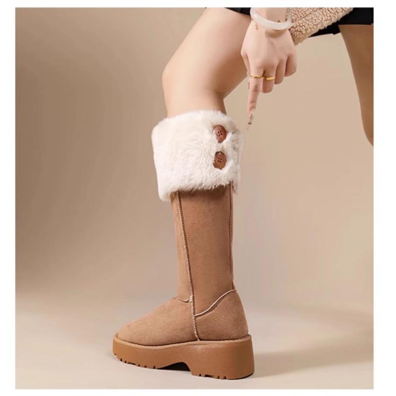 

Wool version~ thick-soled snow boots women s new winter two-wear long boots, piled and thickened high cotton boots 40