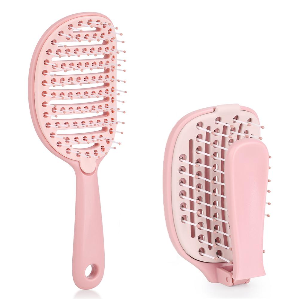 Foldable Self-Cleaning Hair Brush, Anti-Static Massage Comb, Practical Hairstyling Tool for Home and Salon Use
