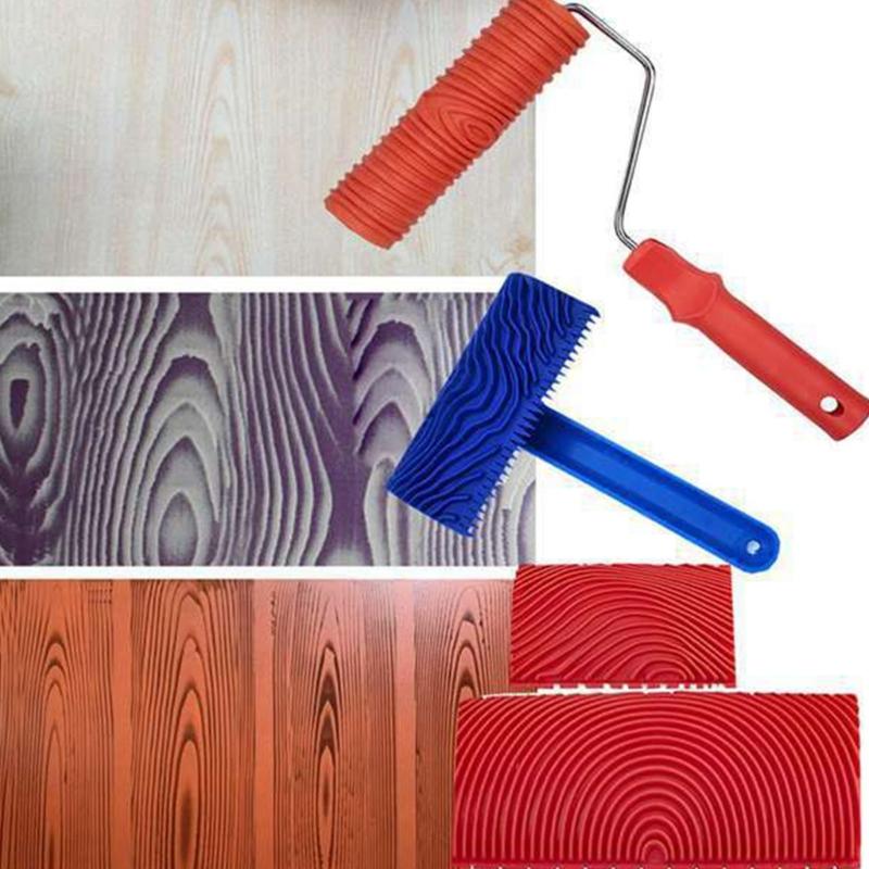 Multipurpose Wood Grains Drywall Compound Roller Covers Pack of 6 Accessory for Professional Wall and Ceiling Painting