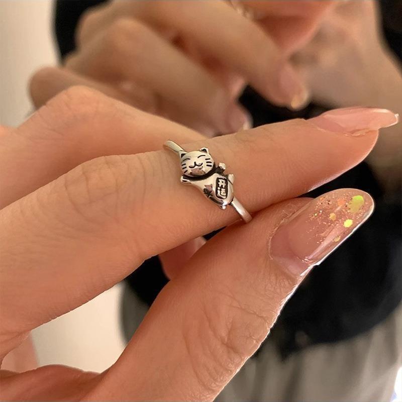 Cat Vintage Ring For Women Adjustable Open Ring With Geometric Design Perfect For 2023 Fashion Summer