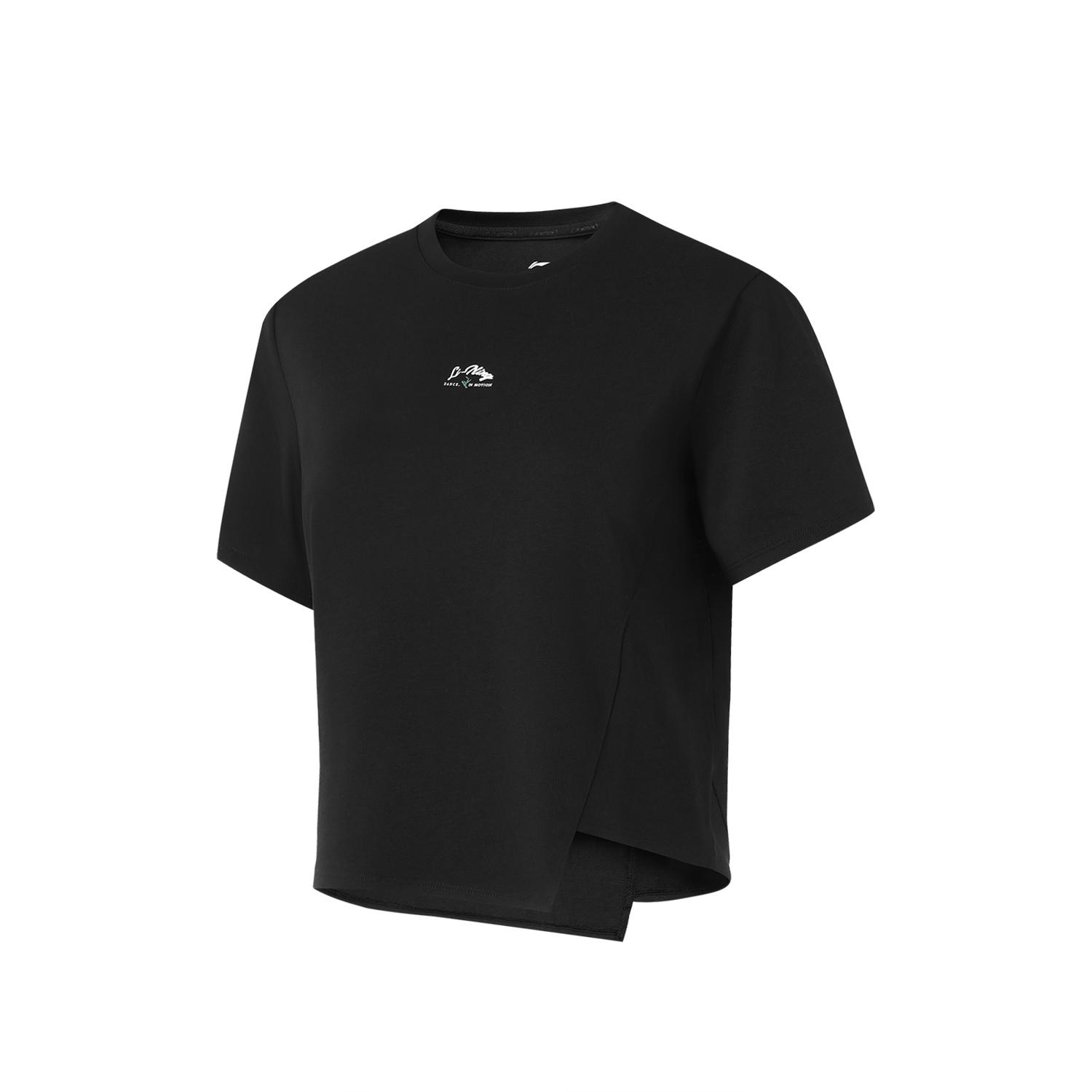 

Li-Ning Удобная футболка с коротким рукавом с охлаждающим эффектом и влагоотводящими свойствами Женские топы Черный ATSU484-3 M