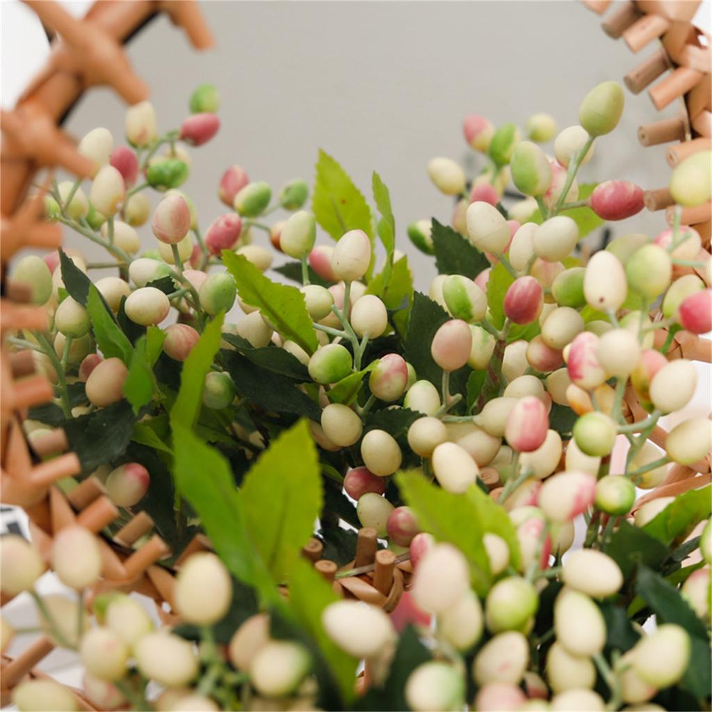 Green Branch Berry Artificial Flowers Fruit Leaves Fake For Vase Garden Wedding Christmas Tree Decoration Cake Gift Craft Plants