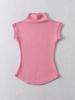 Women Summer Sexy Half Turtleneck Sleeveless T-Shirts Tops Solid Slim Fit Pullovers Causal Tees Shirts Female Streetwear Basics Tees