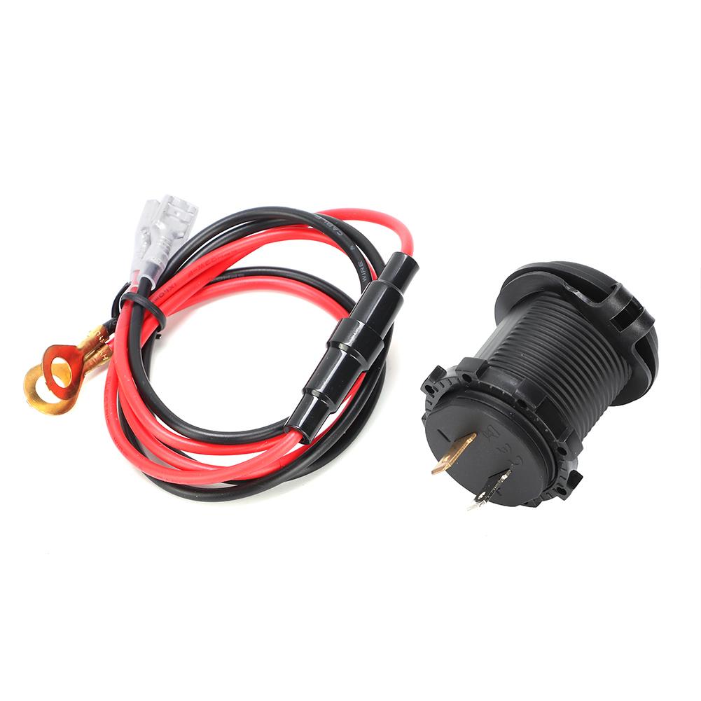 Waterproof Car Motorcycle Boat 4.2A Double Aperture USB Mobile Phone ChargerGreen DC1224V