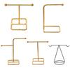 Metal Gold T-shaped Earrings Ring Necklace Watch Jewelry Shelf Jewelry Stand Counter Pendant Jewelry Organizer Display Stand