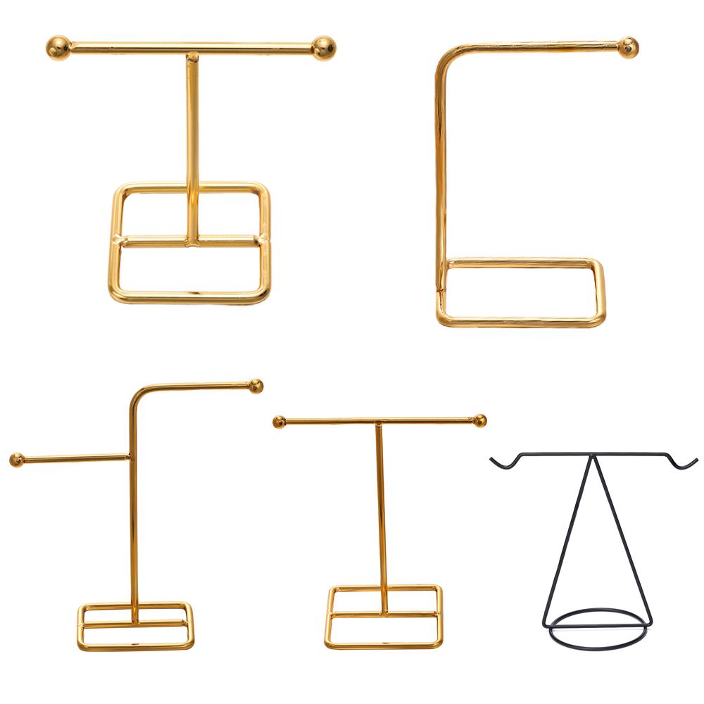 Metal Gold T-shaped Earrings Ring Necklace Watch Jewelry Shelf Jewelry Stand Counter Pendant Jewelry Organizer Display Stand