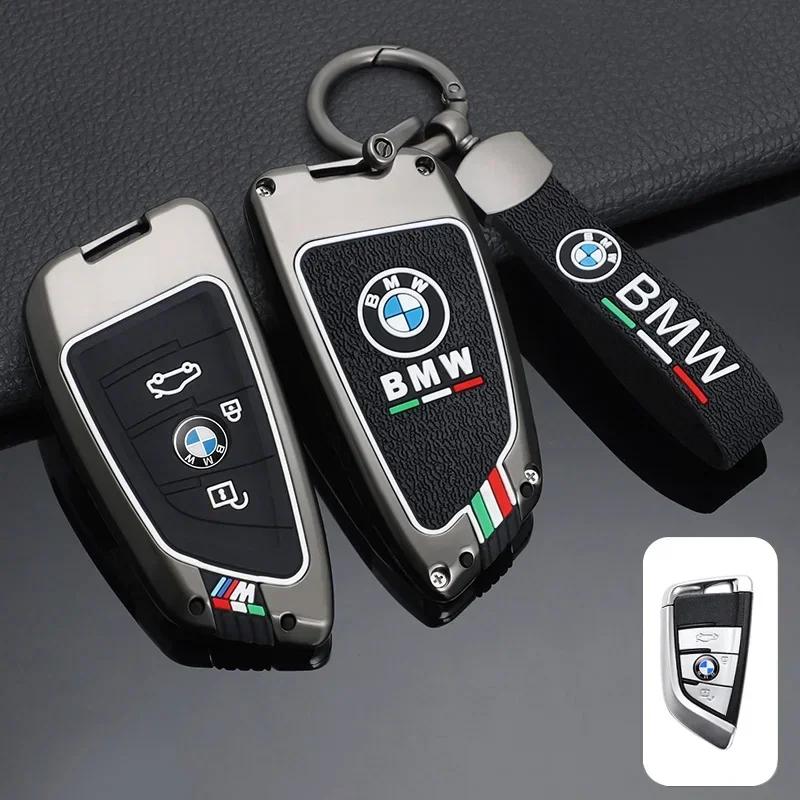 YABBF1 For BMW New 2025 Zinc Alloy Silica Gel Car Key Case Full Cover for BMW X1 X3 X4 X5 F15 X6 F16 G30 7 Series G11 F48 F39 520 525 F