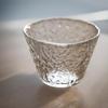 Zen Heart Glass Tea Cup Set: Hammered Design, First Snow Pattern, Heat-Resistant, Thickened Gongfu Host Cup