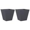 VidaXL Jardinières 2 pcs anthracite 30x30x30 cm acier, jardinière d'extérieur, boîte à fleurs, boîte de jardin, jardinière 851043