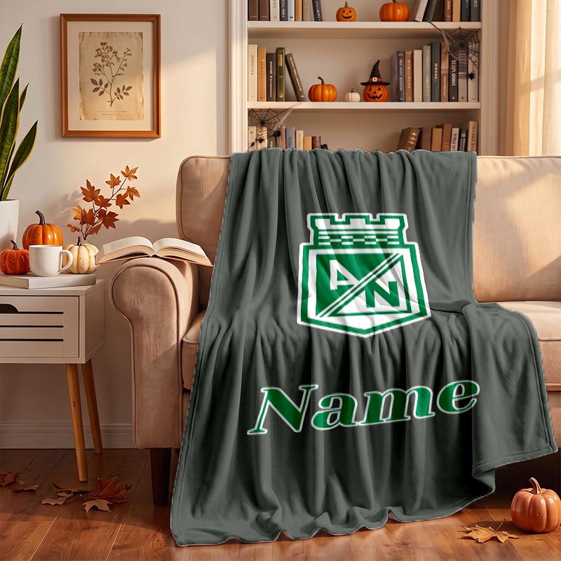 Atletico Nacional Custom Flannel Blankets Soft Warm Cozy Throws for Home Decor Holiday Gifts