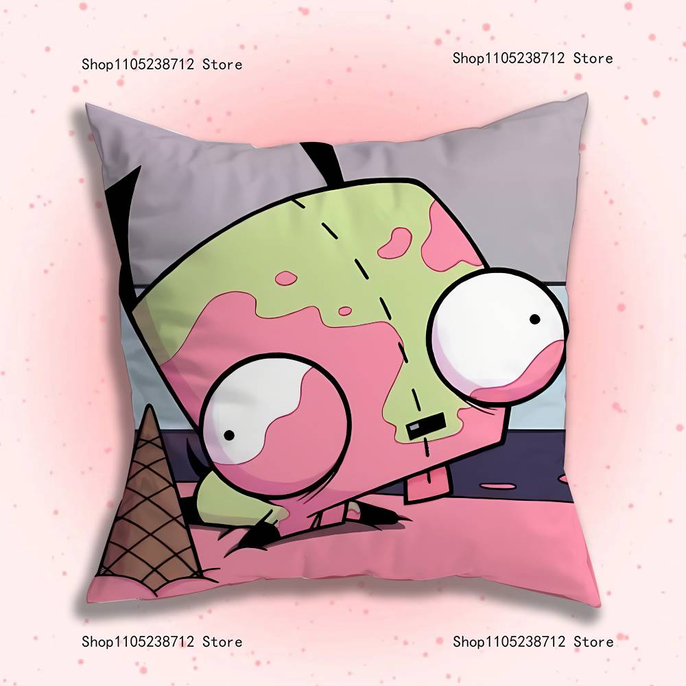 Cute Z-ZIM I-Invaders AnimePillow Case For Sofa Decor Car Office Room Printing Cushion Cover Decorations and Protector
