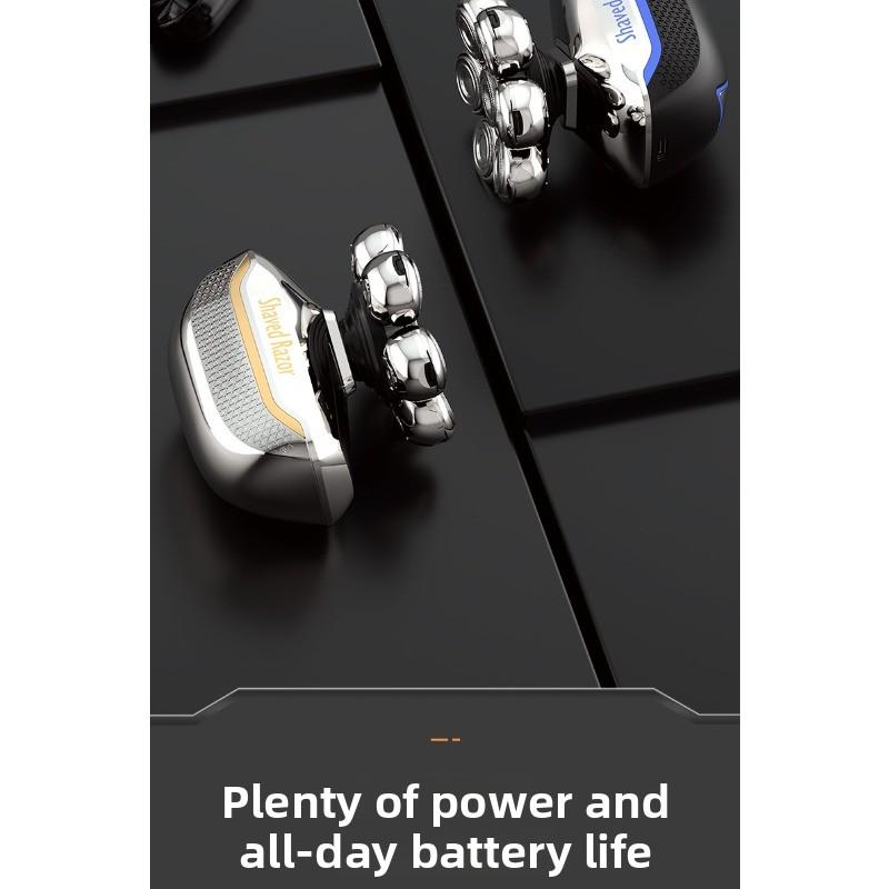 New Smart Men's Electric Shaving Kit with A Clean-shaven Head Design Featuring Seven Blades and Multiple Functions for Shaving