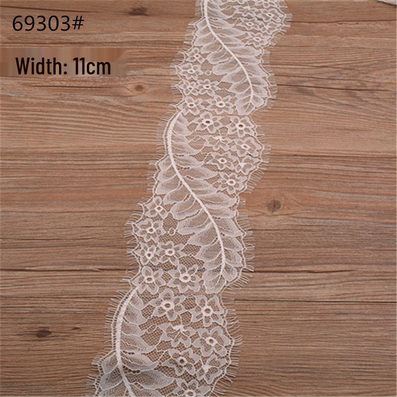 3m Black & White Eyelash Lace Fringe Trim for DIY Clothing - Multiple Styles, Non-Elastic, Soft Skirt Hem Decor.