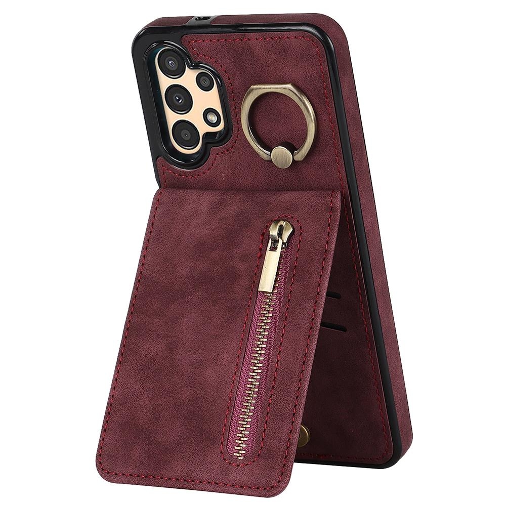 For Samsung Galaxy A13 5G/A13 4G RFID Blocking Kickstand Case Retro PU+TPU Wallet Phone Cover