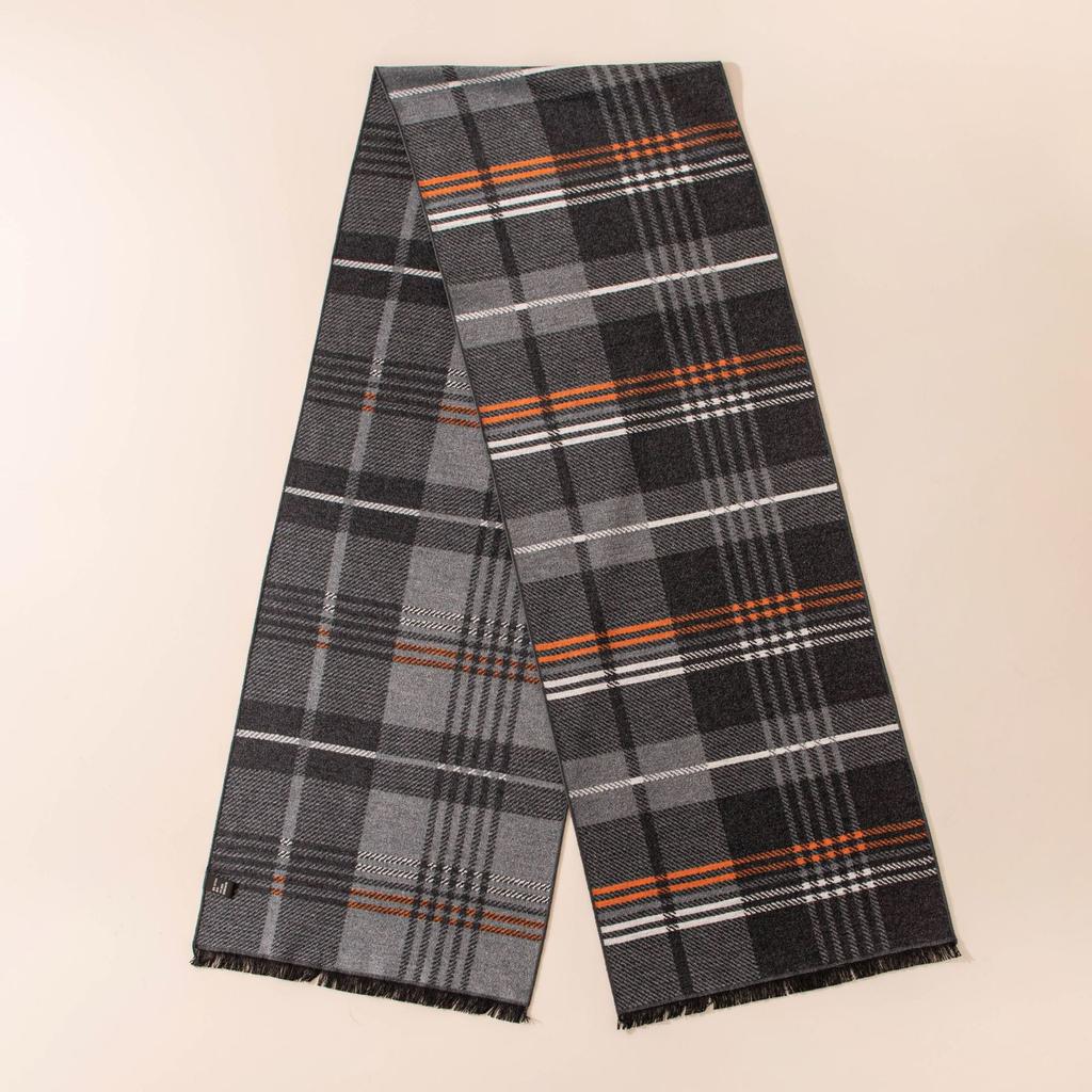 Mulberry silk silk scarf high-end light luxury plaid men's and women's same scarf silk brushed long scarf commuter high-end silk scarf