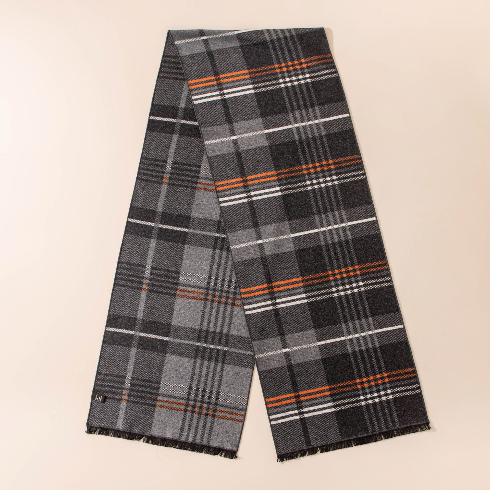 Mulberry silk silk scarf high-end light luxury plaid men s and women s same scarf silk brushed long scarf commuter high-end silk scarf 180*30+2*1cm (with gift box)