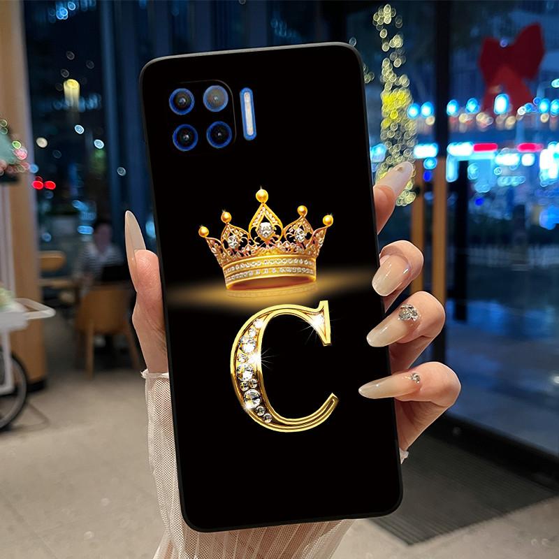 Initial Letter Couple Crown Phone Case For Motorola Moto G 5G Plus Bumper Silicone Black Case Protective Shockproof Soft Cover