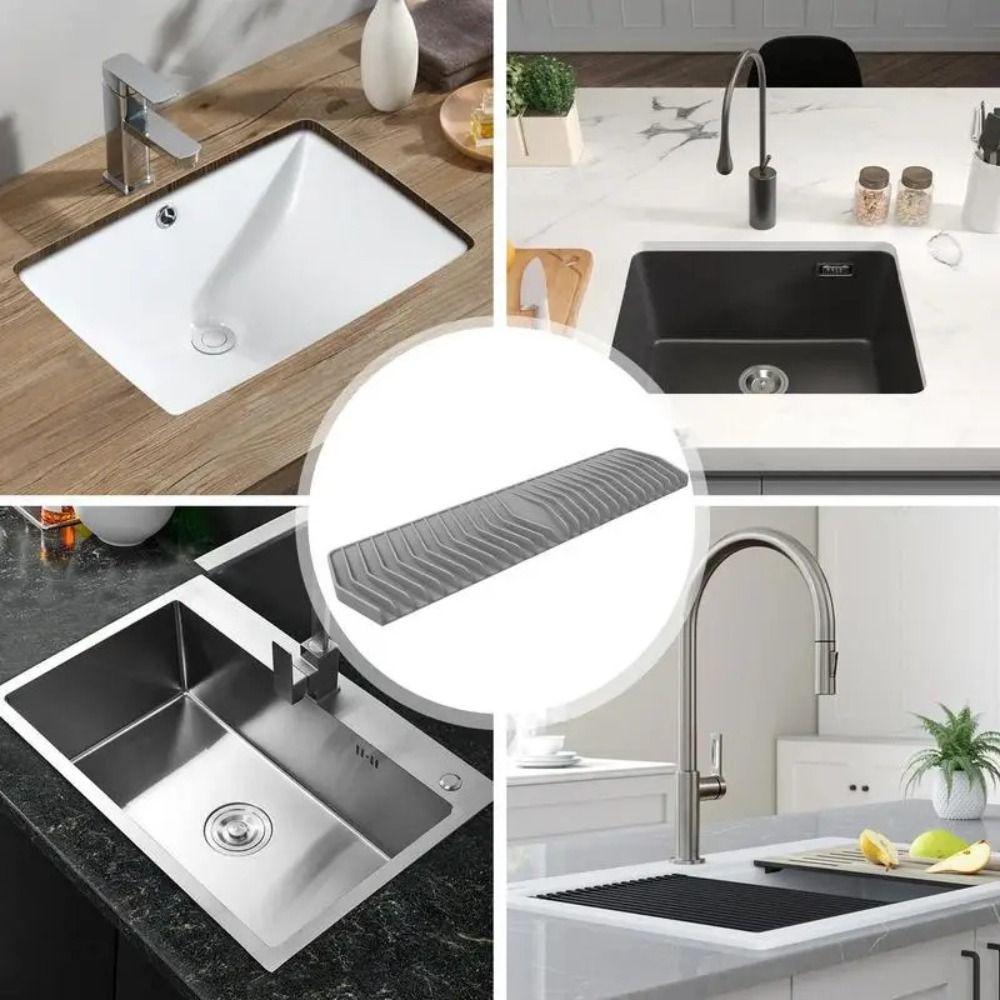 Reusable Sink Tray Silicone Tableware Cushion Cushion Pad Sink Drain Mat  Dish Drying