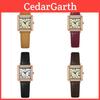 Gedi Student Vintage Square Wristwatch With Quartz Movement For Women